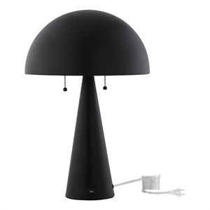 Posh Living Bradford Table Lamp USB Charger Black