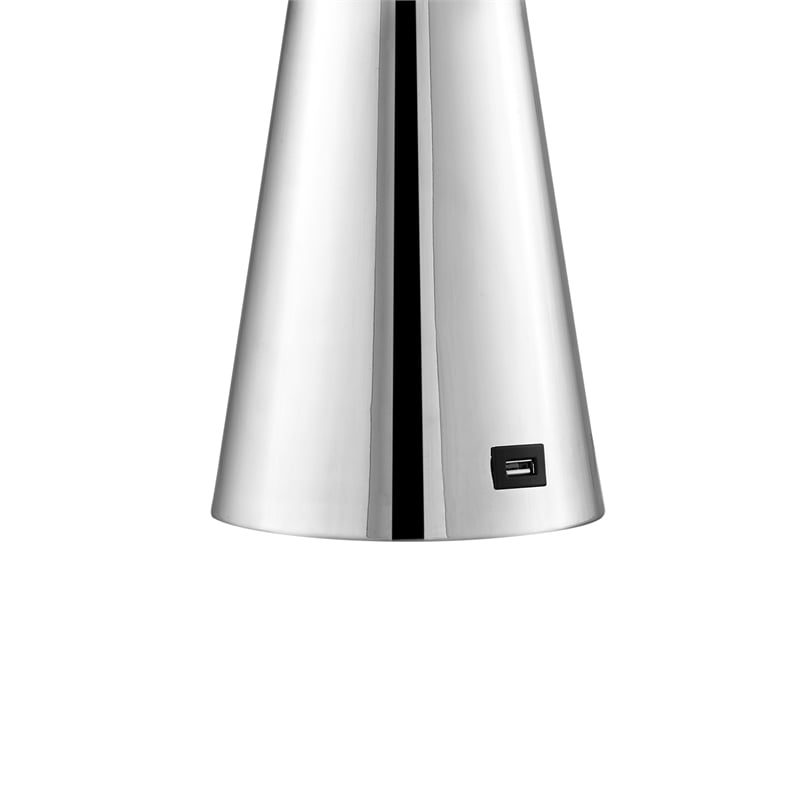 Posh Living Bradford Table Lamp USB Charger Chrome