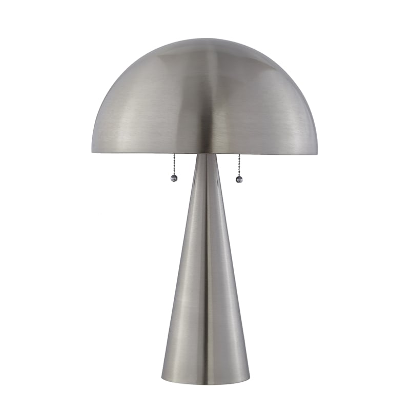 Posh Living Bradford Table Lamp USB Charger Stainless Steel