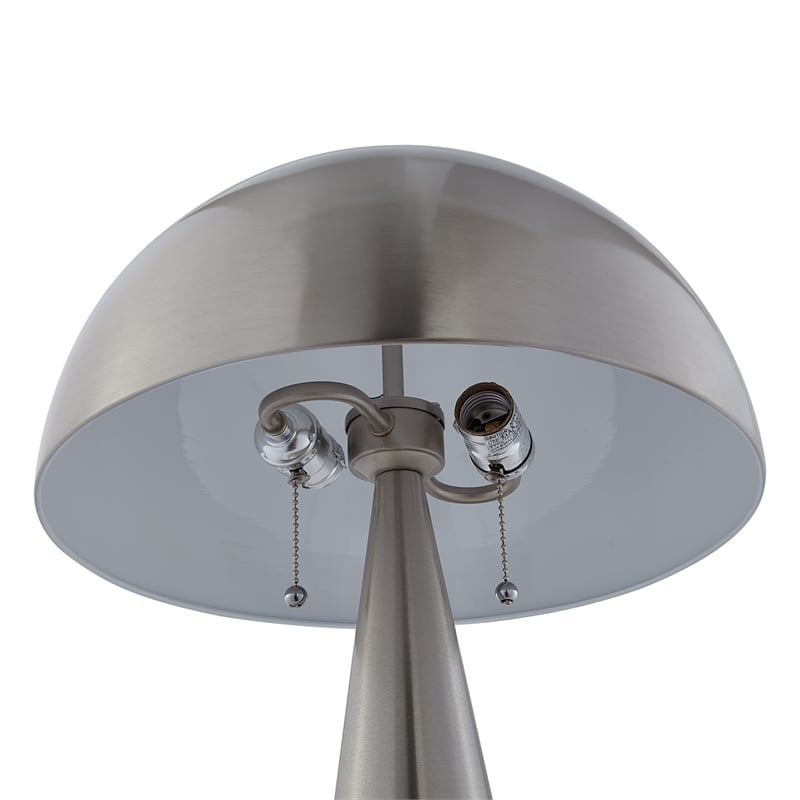 Posh Living Bradford Table Lamp USB Charger Stainless Steel