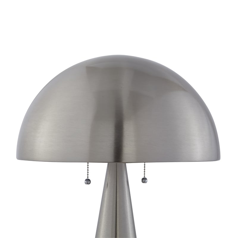 Posh Living Bradford Table Lamp USB Charger Stainless Steel