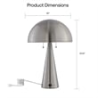 Posh Living Bradford Table Lamp USB Charger Stainless Steel