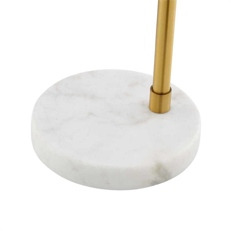 Posh Living Kendric Table Lamp 5ft Power Cord Marble Stone Base Brass