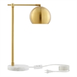 Posh Living Kendric Table Lamp 5ft Power Cord Marble Stone Base Brass