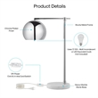 Posh Living Kendric Table Lamp 5ft Power Cord Marble Stone Base Chrome