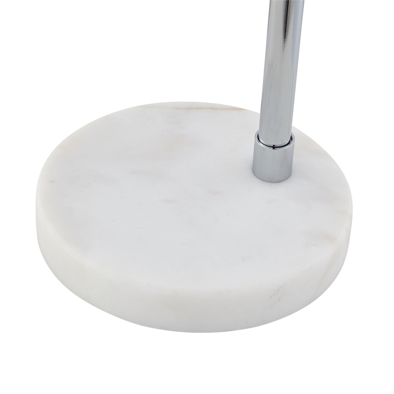 Posh Living Kendric Table Lamp 5ft Power Cord Marble Stone Base Chrome