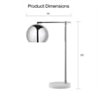 Posh Living Kendric Table Lamp 5ft Power Cord Marble Stone Base Chrome