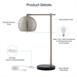 Posh Living Kendric Table Lamp 5ft Power Cord Marble Stone Base Stainless Steel