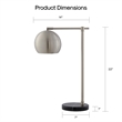 Posh Living Kendric Table Lamp 5ft Power Cord Marble Stone Base Stainless Steel