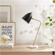 Posh Living Parth Table Lamp 5ft Power Cord Marble Stone Base Black