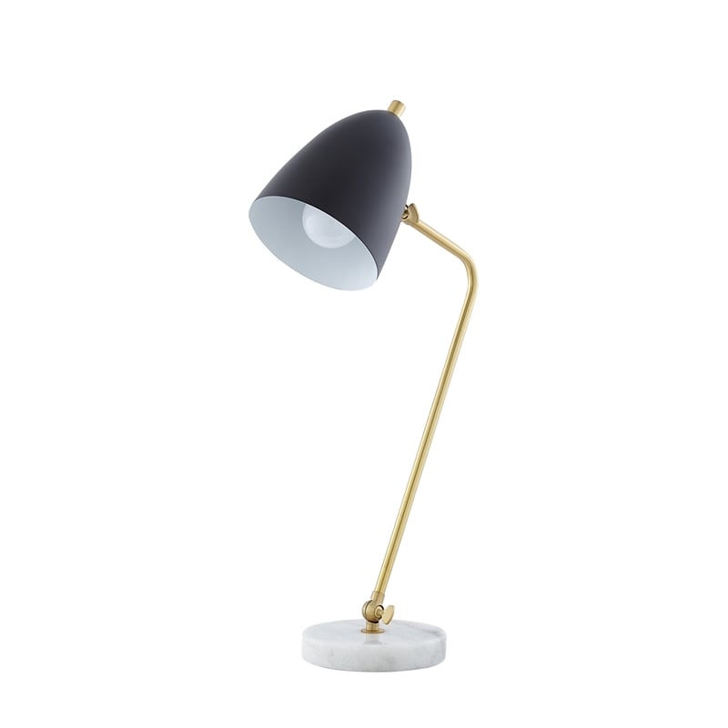 Posh Living Parth Table Lamp 5ft Power Cord Marble Stone Base Black