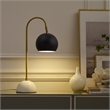Posh Living Ambar Table Lamp 5ft Power Cord Marble Stone Base Black
