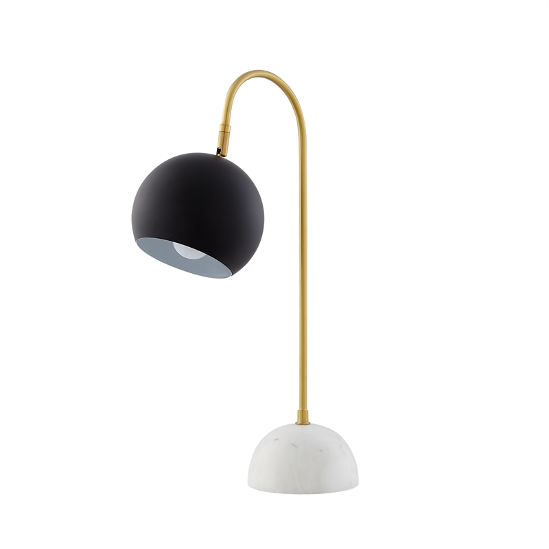 Posh Living Ambar Table Lamp 5ft Power Cord Marble Stone Base Black