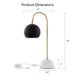 Posh Living Ambar Table Lamp 5ft Power Cord Marble Stone Base Black