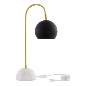 Posh Living Ambar Table Lamp 5ft Power Cord Marble Stone Base Black
