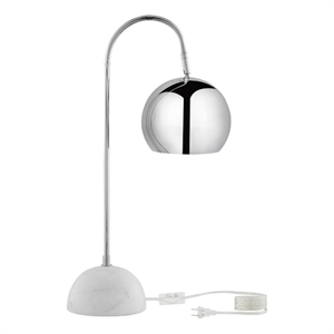 Posh Living Ambar Table Lamp 5ft Power Cord Marble Stone Base Chrome