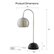 Posh Living Ambar Table Lamp 5ft Power Cord Marble Stone Base Stainless Steel