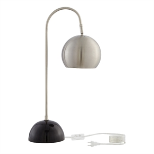 Posh Living Ambar Table Lamp 5ft Power Cord Marble Stone Base Stainless Steel