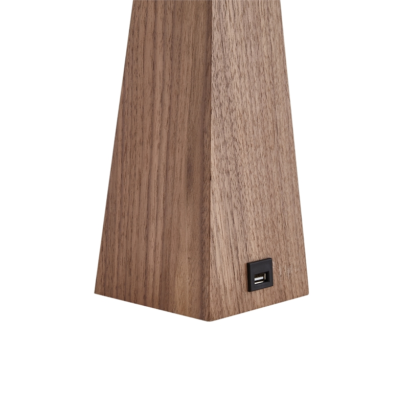 Posh Living Catarina Table Lamp 5ft Power Cord USB Charger Black