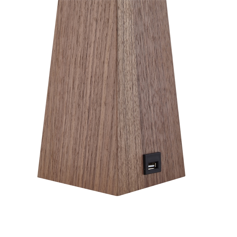 Posh Living Catarina Table Lamp 5ft Power Cord USB Charger White