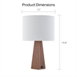 Posh Living Catarina Table Lamp 5ft Power Cord USB Charger White
