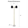 Posh Living Kaylei Floor Lamp 6ft Power Cord Foot Switch 2 Lights Black