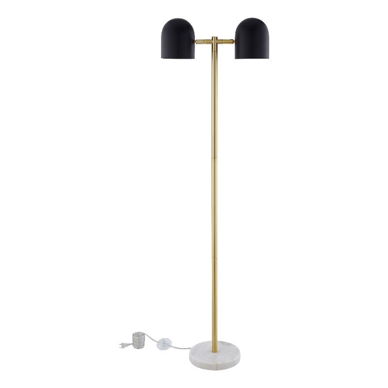 Posh Living Kaylei Floor Lamp 6ft Power Cord Foot Switch 2 Lights Black