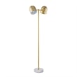 Posh Living Kaylei Floor Lamp 6ft Power Cord Foot Switch 2 Lights Brass