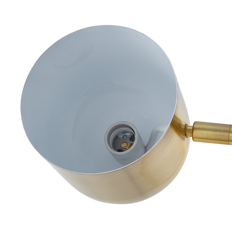 Posh Living Kaylei Floor Lamp 6ft Power Cord Foot Switch 2 Lights Brass