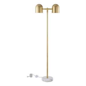 Posh Living Kaylei Floor Lamp 6ft Power Cord Foot Switch 2 Lights Brass