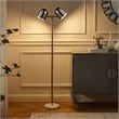 Posh Living Kaylei Floor Lamp 6ft Power Cord Foot Switch 2 Lights Chrome