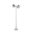Posh Living Kaylei Floor Lamp 6ft Power Cord Foot Switch 2 Lights Chrome