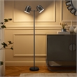 Posh Living Kaylei Floor Lamp 6ft Power Cord Foot Switch 2 Light Stainless Steel