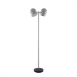 Posh Living Kaylei Floor Lamp 6ft Power Cord Foot Switch 2 Light Stainless Steel