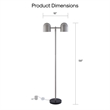Posh Living Kaylei Floor Lamp 6ft Power Cord Foot Switch 2 Light Stainless Steel