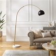Posh Living Lillia Floor Lamp 6ft Power Cord Marble Stone Base Black