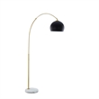 Posh Living Lillia Floor Lamp 6ft Power Cord Marble Stone Base Black