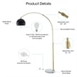 Posh Living Lillia Floor Lamp 6ft Power Cord Marble Stone Base Black