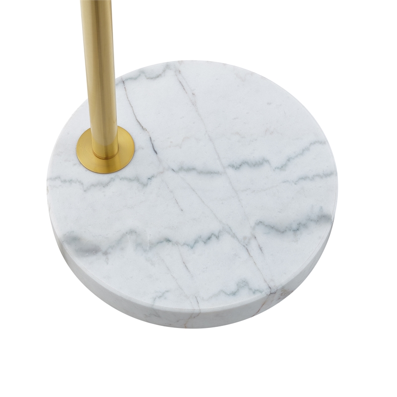 Posh Living Lillia Floor Lamp 6ft Power Cord Marble Stone Base Black