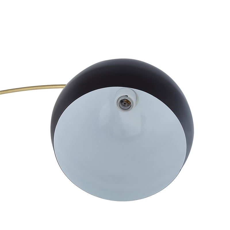 Posh Living Lillia Floor Lamp 6ft Power Cord Marble Stone Base Black