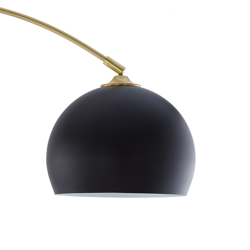 Posh Living Lillia Floor Lamp 6ft Power Cord Marble Stone Base Black