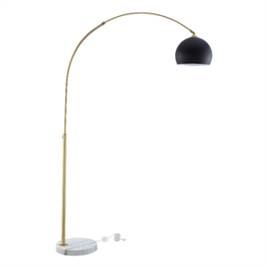Posh Living Lillia Floor Lamp 6ft Power Cord Marble Stone Base Black