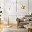 Posh Living Lillia Floor Lamp 6ft Power Cord Marble Stone Base Brass