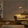 Posh Living Lillia Floor Lamp 6ft Power Cord Marble Stone Base Brass