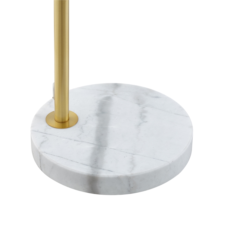 Posh Living Lillia Floor Lamp 6ft Power Cord Marble Stone Base Brass
