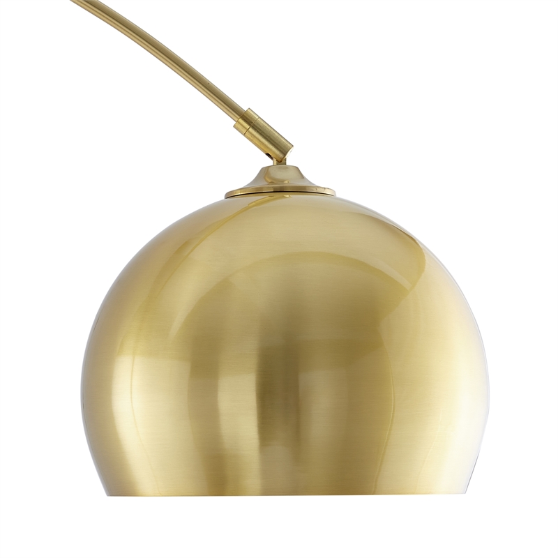 Posh Living Lillia Floor Lamp 6ft Power Cord Marble Stone Base Brass