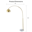 Posh Living Lillia Floor Lamp 6ft Power Cord Marble Stone Base Brass