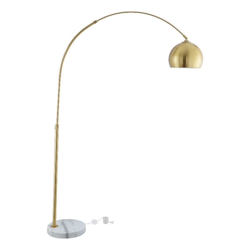 Posh Living Lillia Floor Lamp 6ft Power Cord Marble Stone Base Brass