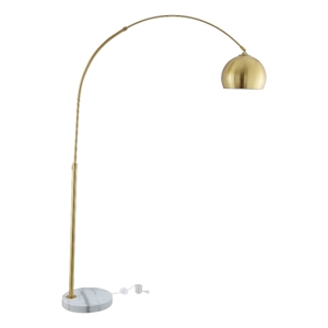 Posh Living Lillia Floor Lamp 6ft Power Cord Marble Stone Base Brass