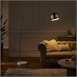 Posh Living Lillia Floor Lamp 6ft Power Cord Marble Stone Base Chrome
